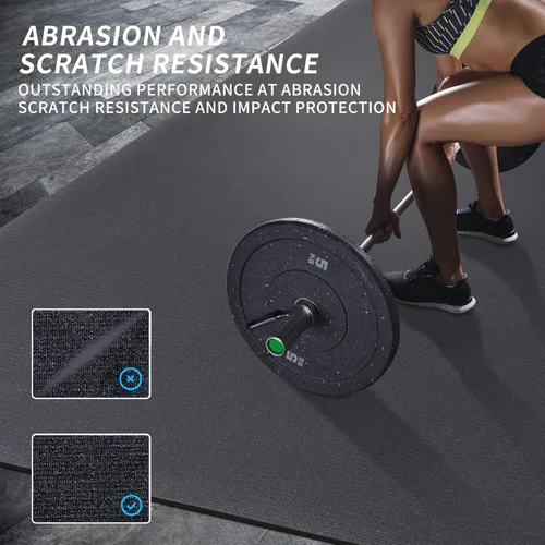 Vista 5 de MRO Extra Large Exercise Mat For Home Gym, 8'x4.5'/7'x4.5'/6'x4.5'(7mm) Workout Mats for Gym Flooring, Non-Slip, Extra Thick Durable Cardio Mat