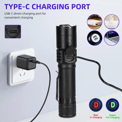 Vista 3 de DARKDAWN Linterna UV de 365 nm, luz mini USB recargable ultravioleta LED