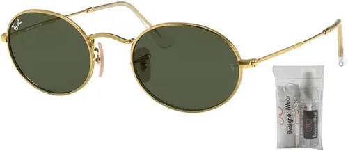 Vista 2 de Ray-Ban RB3547 - Lentes de sol ovalados para hombre y mujer + paquete con kit de gafas de diseñador iWear
