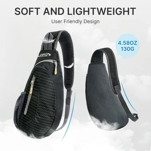 Vista 7 de G4Free - Bolso bandolera para hombres y mujeres, mochila pequeña para el pecho y el hombro, ligera, para viajes, actividades al aire libre y Negro