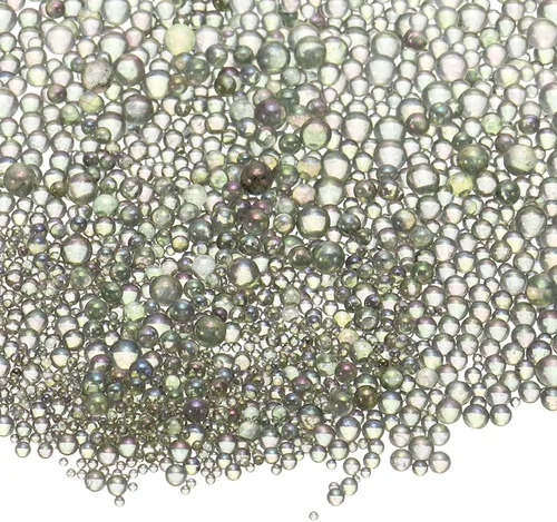 Vista 22 de Cuentas de vidrio iridiscente diminutas de burbuja, 0.4-3mm 10g Cuentas redondas micro mini transparentes sin agujero en forma de gota de agua