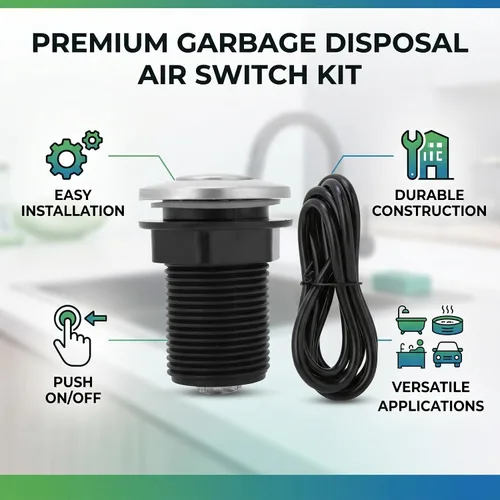 Vista 7 de Chatarra de basura de 1.260 in, kit de manguera neumática con botón automático de autobloqueo, fácil de instalar