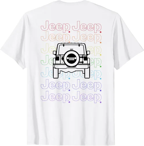 Vista 2 de Jeep Pride Repeating Logo - Camiseta ligera (dos caras), Blanco