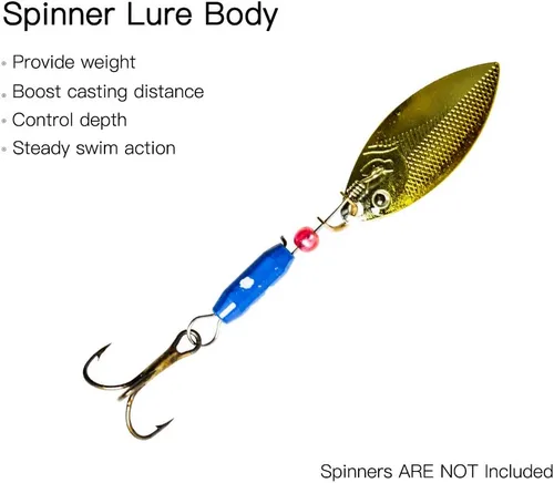 Vista 4 de Dr.Fish Latón Pesca Spinner Señuelo Cuerpos Pesas Sinker Pesas Spinnerbait Fabricación Materiales Slip Sinker Bullet Sinkers Inline Spinners