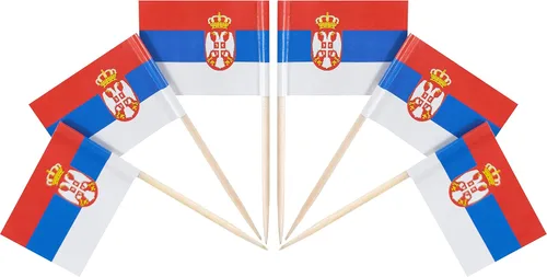 Vista 49 de QQSD Bandera de Albania palillo de dientes Albania Pequeña Bandera para cupcakes, 100