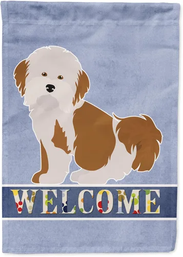 Vista 60 de Caroline's Treasures CK3645GF Bandera de bienvenida de bulldog inglés para jardín, bandera decorativa para patio exterior, obras de arte de patio