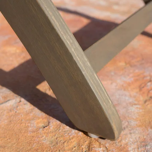 Vista 9 de Christopher Knight Home Positano - Juego de comedor plegable de madera de acacia para exteriores, acabado gris