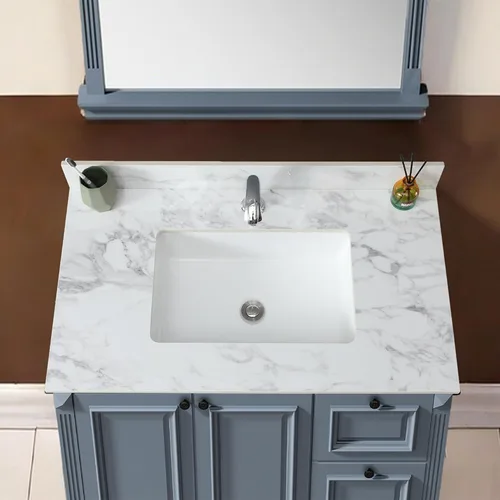 Vista 4 de Salpicaduras laterales para fregadero de baño de 22 x 4 pulgadas, tamaño universal para lavabo de baño, salpicaduras laterales de piedra