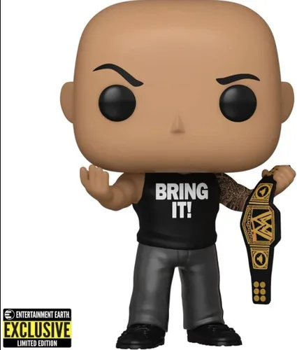 Vista 4 de POP WWE The Rock with Championship Belt Pop! Figura de vinilo – Exclusivo de Entertainment Earth