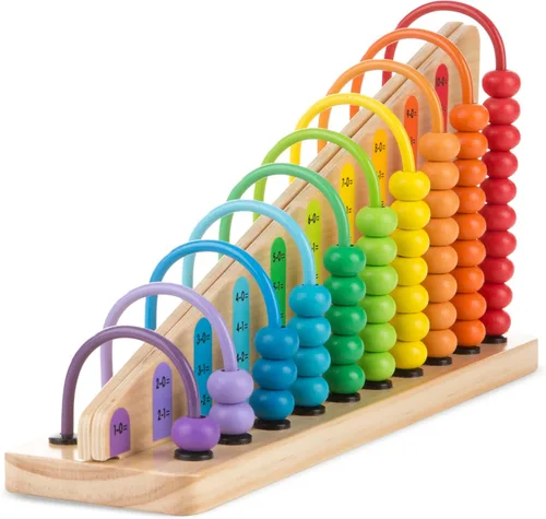 Vista 4 de Melissa & Doug – Ábaco de suma y resta – juguetes educativos con 55 perlas de colores y construcción de madera resistente