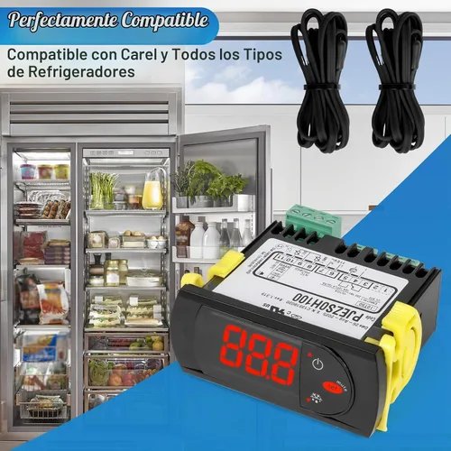 Vista 2 de Controlador de temperatura digital con sonda de sensor, OE: PJEZS0H100 Para refrigeradores/congeladores, termostato digital con sonda de sensor