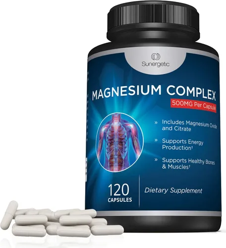 Vista 6 de Cápsulas de citrato de magnesio de primera calidad – Potente suplemento de óxido de magnesio y citrato de 500 mg – Ayuda a apoyar huesos, músculos