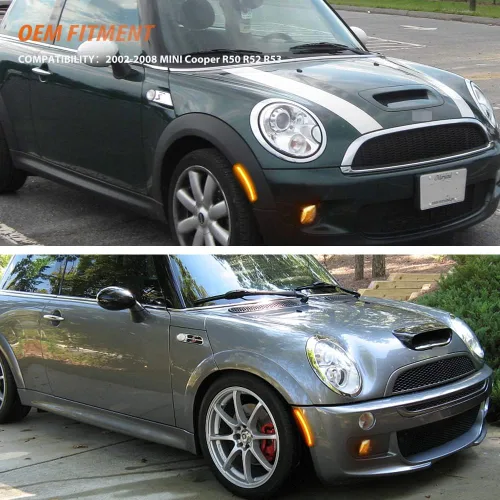 Vista 7 de ADIIL Luces de marcador lateral de guardabarros delanteros LED ámbar con lente transparente compatible con MINI Cooper R50 R52 R53 2002-2008 Lente
