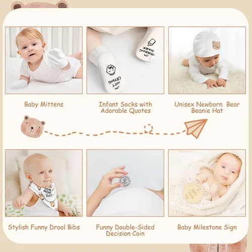 Vista 7 de Regalos para nuevas mamás para mujeres, regalo de embarazo de lujo para nuevos padres, regalos de revelación de género, juegos de regalo para bebés