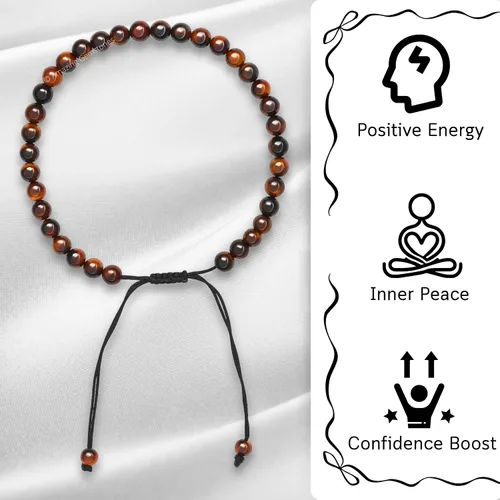 Vista 30 de Amazing Gemstone Crystal Anklet Ankle Bracelets for Women - Waterproof Beaded Healing Crystal Anklets, Plus Size Chakra Gemstone Bead Anklet
