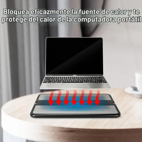 Vista 4 de EHO Almohadilla de regazo para laptop – Almohadilla de soporte para laptop con bandeja retráctil para mouse, protector térmico antideslizante, mesa