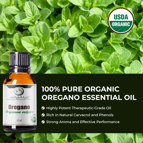 Vista 4 de Aceite esencial de orégano orgánico – 100% puro destilado al vapor Origanum vulgare de España Aceite de aromaterapia natural para difusor, piel