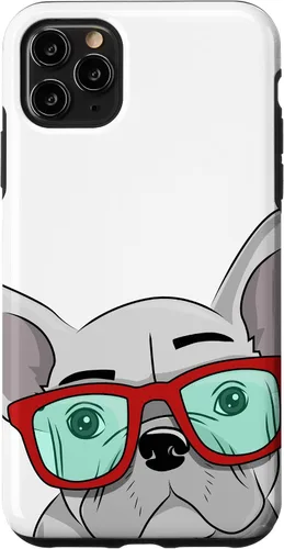 Vista 13 de French Bulldog Cute Glasses Frenchie Case for iPhone 17