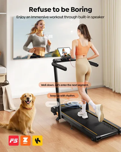 Vista 6 de Cinta de correr plegable con inclinación automática del 15% y barra de Negro naranja