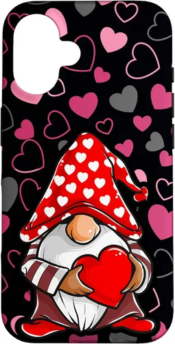 Vista 32 de Cute Gnome Valentine Heart Pattern Cozy Love Design Case for iPhone 17