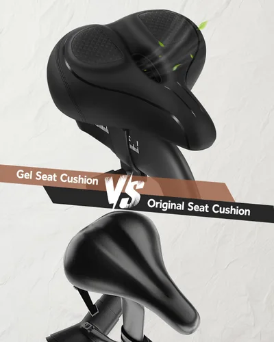 Vista 2 de Asiento de bicicleta de gran tamaño, asiento de bicicleta ancho para comodidad de mujeres y hombres, sillín de bicicleta universal impermeable