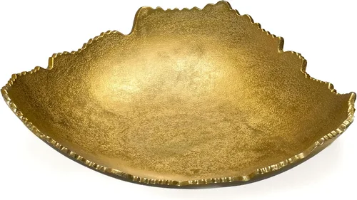 Vista 5 de Red Co. Cuenco decorativo de 12 pulgadas para centro de mesa de metal roto con bordes esculpidos