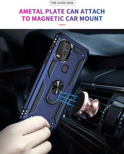 Vista 5 de Funda protectora para Moto G Stylus 5G (2021), con protector de pantalla, [grado militar] de 16 pies, con función de atril magnético, para Motorola