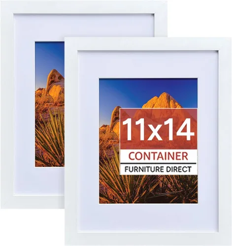 Vista 7 de Container Furniture Direct Marcos de fotos colgantes de 11 x 14 pulgadas para pared con plexiglás y doble colgador de montaje para formatos Negro