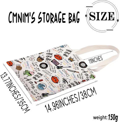 Vista 3 de CMNIM Music Band Gift Album Character Inspired Tote Bag Singers Merch Song Lyric Gift for Band Fans Music Retro Travel Bag