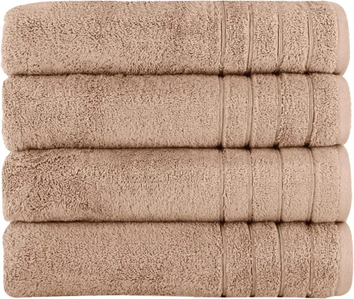 Vista 11 de Towels Beyond - Juego de toallas de lujo de 4 piezas, fabricadas con 100% algodón turco, altamente absorbentes y cómodas, incluye 2 toallas de baño