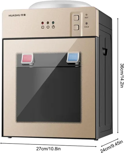 Vista 7 de Dispensador de agua de carga superior, dispensador de enfriador 3 en 1, mini máquina de agua de escritorio, dispensador de enfriador de agua de 3 a
