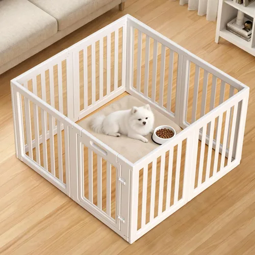 Vista 16 de Corralito para perros, corral transparente para perros, corral para perros en interiores, fácil de instalar y quitar, corralito para cachorros