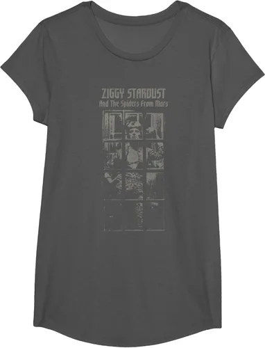 Vista 39 de David Bowie - Camiseta And The Spiders From Mars Faded, Negro
