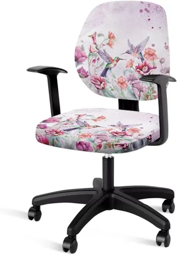 Vista 46 de Funda protectora elástica para silla de oficina con diseño de hongos artísticos, funda giratoria elástica para silla de escritorio, adecuada