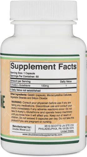 Vista 3 de Cápsulas de S-acetil L-glutatión – 100 mg, 60