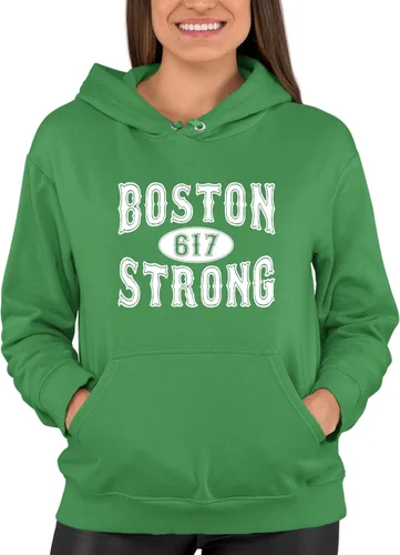 Vista 2 de Go All Out Boston Strong 617 - Sudadera con capucha para hombre y mujer