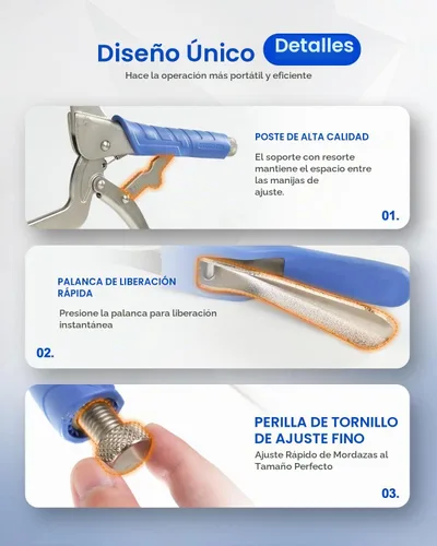 Vista 6 de DRAGONITE Abrazadera C resistente, alicates de bloqueo con agarre de tornillo de banco con almohadillas giratorias, abrazadera facial de 15 pulgadas