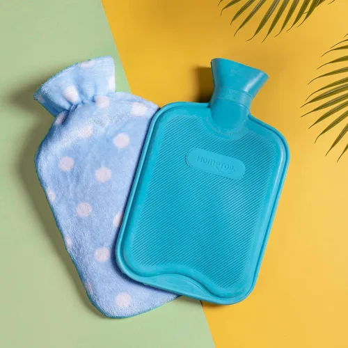 Vista 6 de HomeTop Botella de agua caliente o fría de goma clásica prémium con funda de forro polar suave Natural rubber hot water bottle,Long-lasting heat