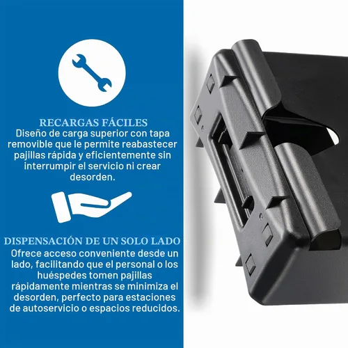 Vista 5 de San Jamar Dispensador de popotes junior a granel con capacidad para 250 popotes para restaurantes, comedores y comida rápida, plástico, 5 x 10.5 x