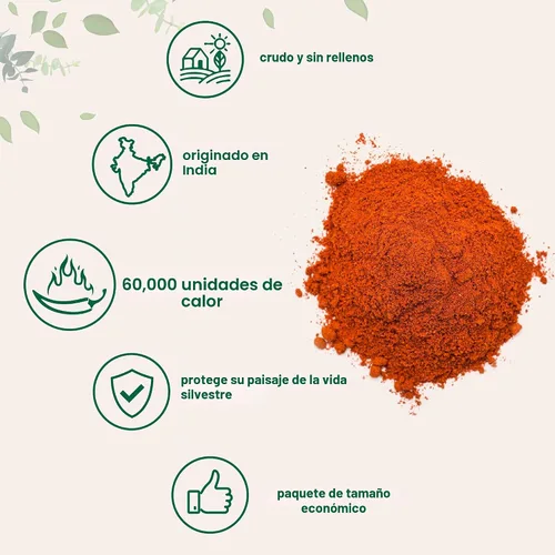 Vista 4 de Pimienta cayena molida en polvo, 6 lb (60.000 SHU de picante), condimento prémium, protege el jardín de animales silvestres, sin aditivos ni OMG, a
