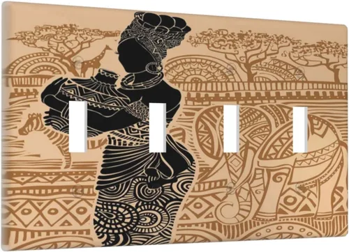 Vista 45 de Decorative Outlet Covers African Woman Zebra Elephants Black Girl 1 Gang Duplex Light Switch Cover Plate Unique Wall Plates for Electrical Outlets