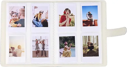 Vista 5 de Rieibi Mini álbum de fotos de 128 bolsillos, cartera de piel sintética para Fujifilm Instax Mini Evo/11/8/9/7s/25/70/90, álbum de fotos brillante