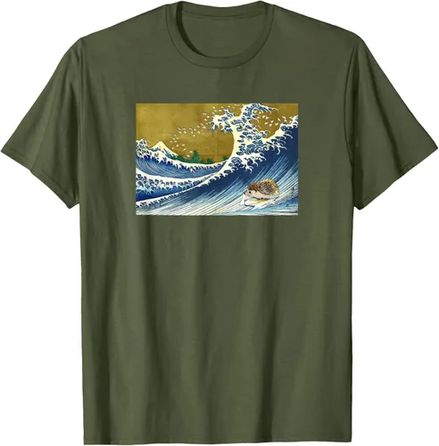 Vista 4 de Camiseta de surf japonés con diseño de erizo Azul Marino