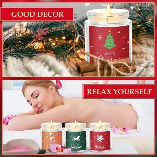 Vista 6 de MTLEE 12 velas perfumadas de Navidad en frascos a granel, regalos