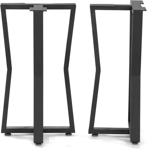 Vista 8 de Juego de 2 patas de escritorio de metal, patas de mesa en forma de T resistentes de 28 pulgadas de alto x 16 pulgadas de ancho, patas de metal