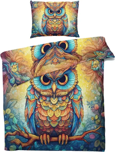 Vista 58 de Funda de edredón abstracta tamaño individual Juego de ropa de cama de arte colorido 2 piezas Funda de edredón con patrón de microfibra suave