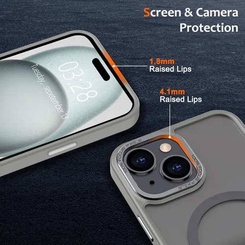 Vista 1333 de Anuck - Funda magnética para iPhone 11 compatible con MagSafe, carcasa trasera mate translúcida dura, borde de TPU, delgada, resistente a impactos