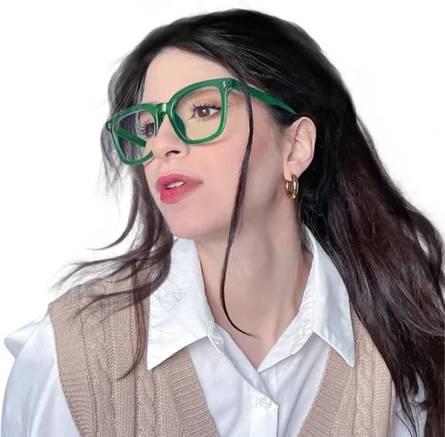 Vista 2 de VISOONE Square TR90 Lightweight Anti Glare UV400 Gaming Computer Glasses