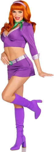 Vista 4 de Leg Avenue Womens 4 PC Meddling Cutie Halloween Costume with Purple Headband