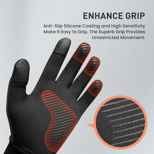 Vista 4 de FINGER TEN Guantes de invierno para pantalla táctil para niños y niñas, guantes térmicos para clima frío, guantes ligeros y cálidos para pantalla